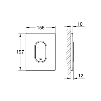 Grohe bedieningsplaat Arena Cosmopolitan mat chroom