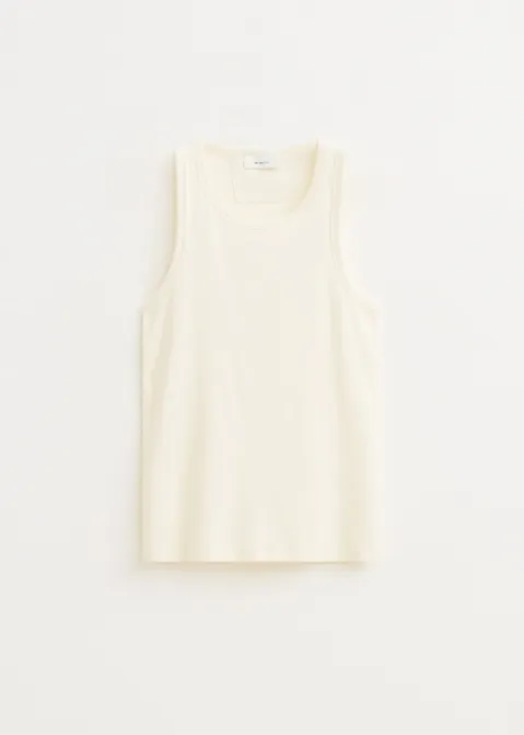 Basic rib singlet off-white (CREME)