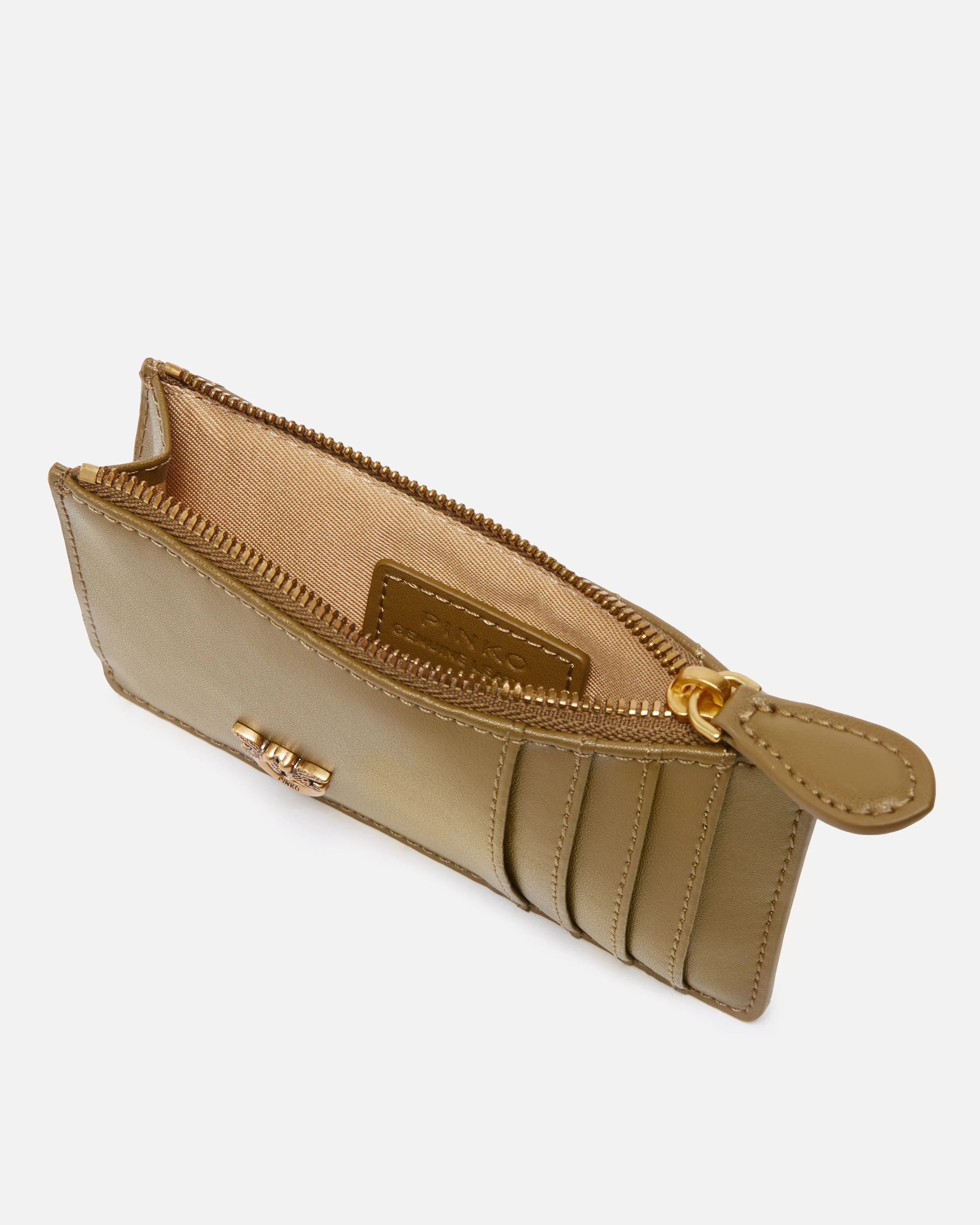 Porte-cartes zippé à motif | Vert