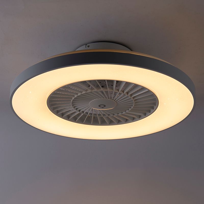 Plafondventilator wit met ster effect 60cm incl. LED dimbaar met afstandsbediening - Climo