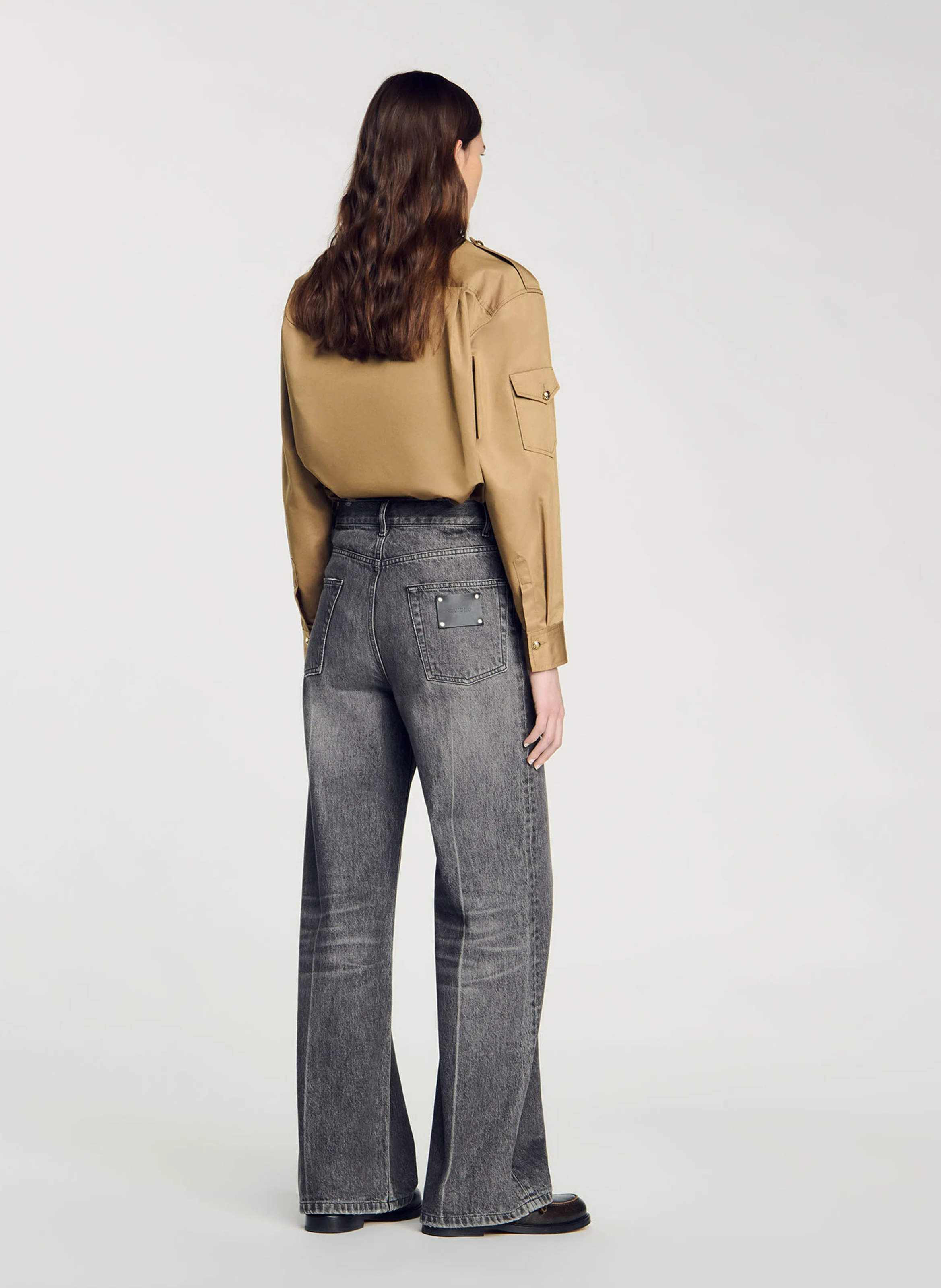 Jean droit en coton | Gris