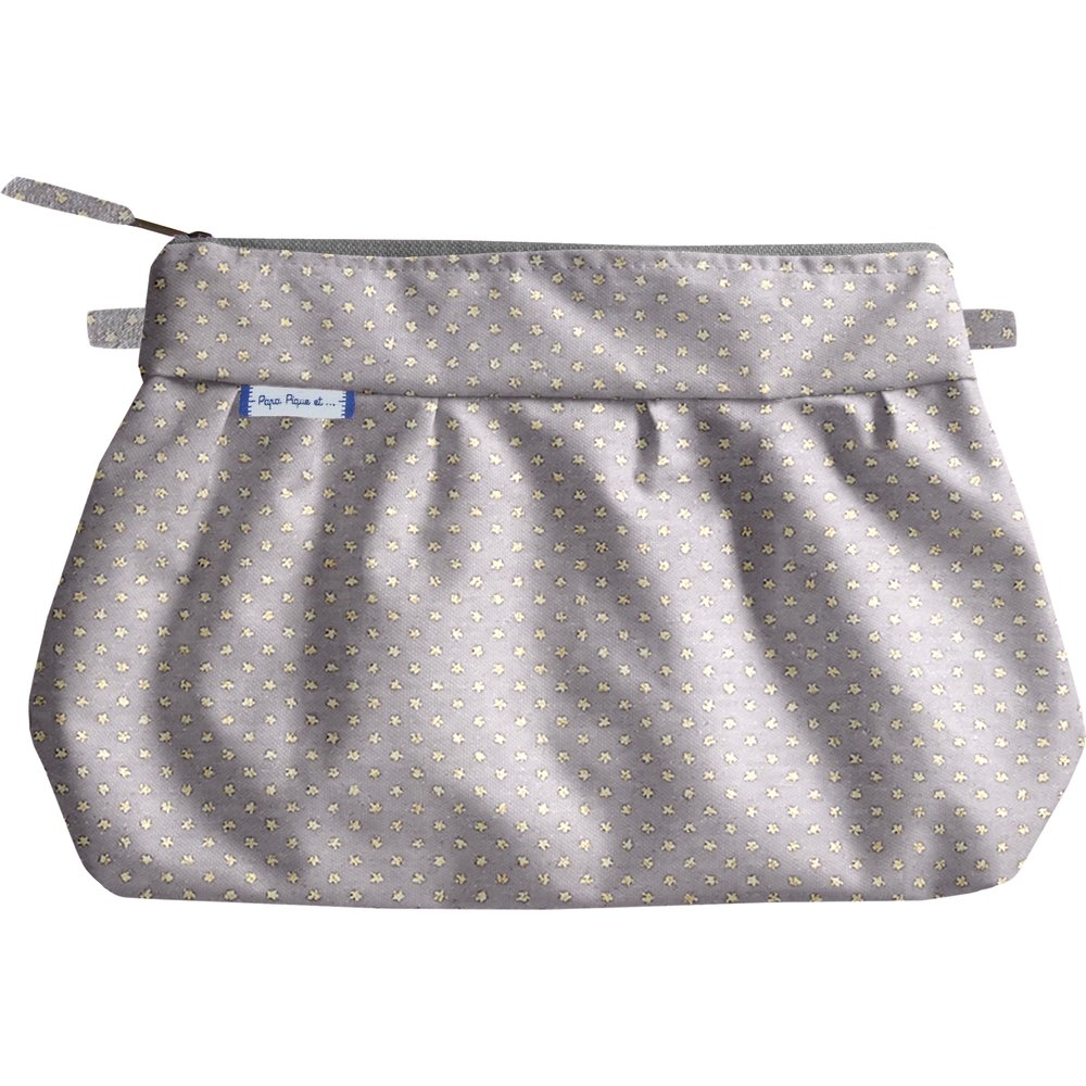 Pochette Plissée Etoile Or Gris
