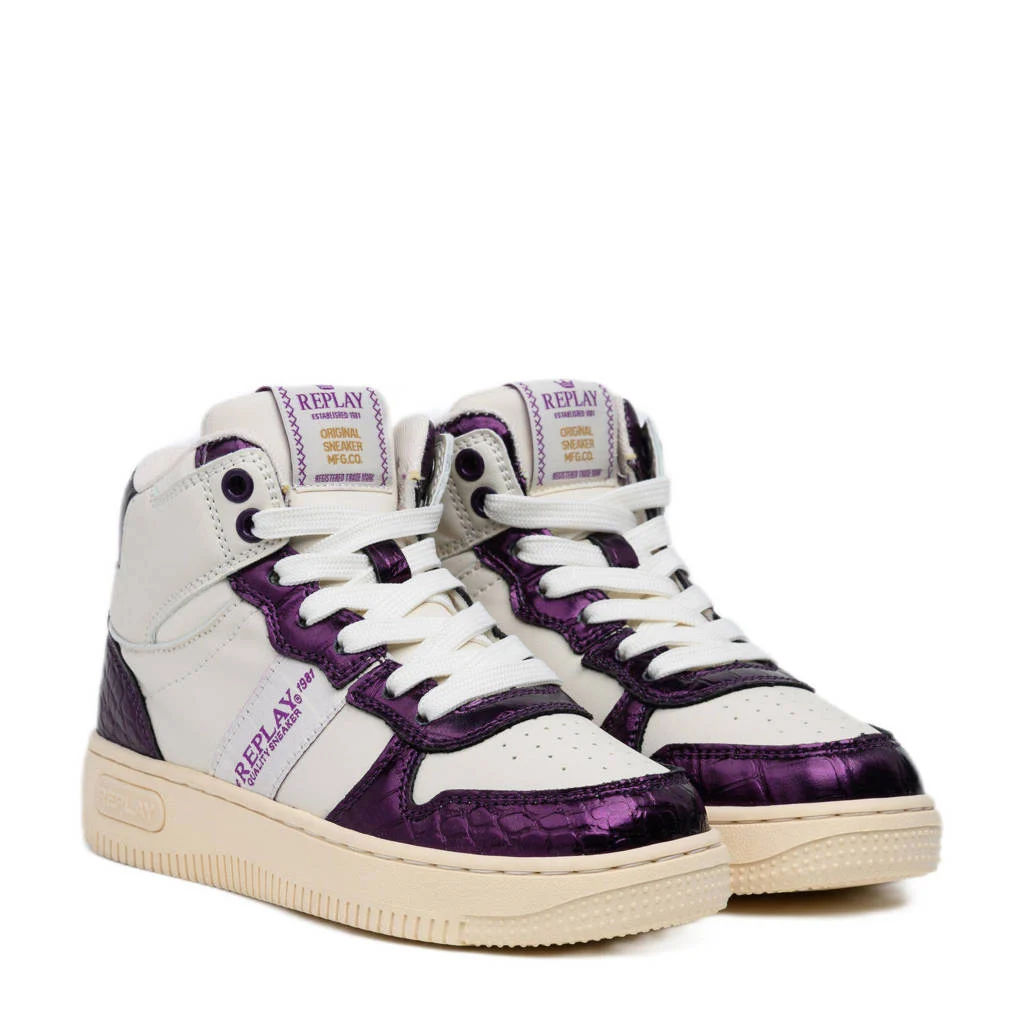 REPLAY Epic JR 11sneakers wit/paars