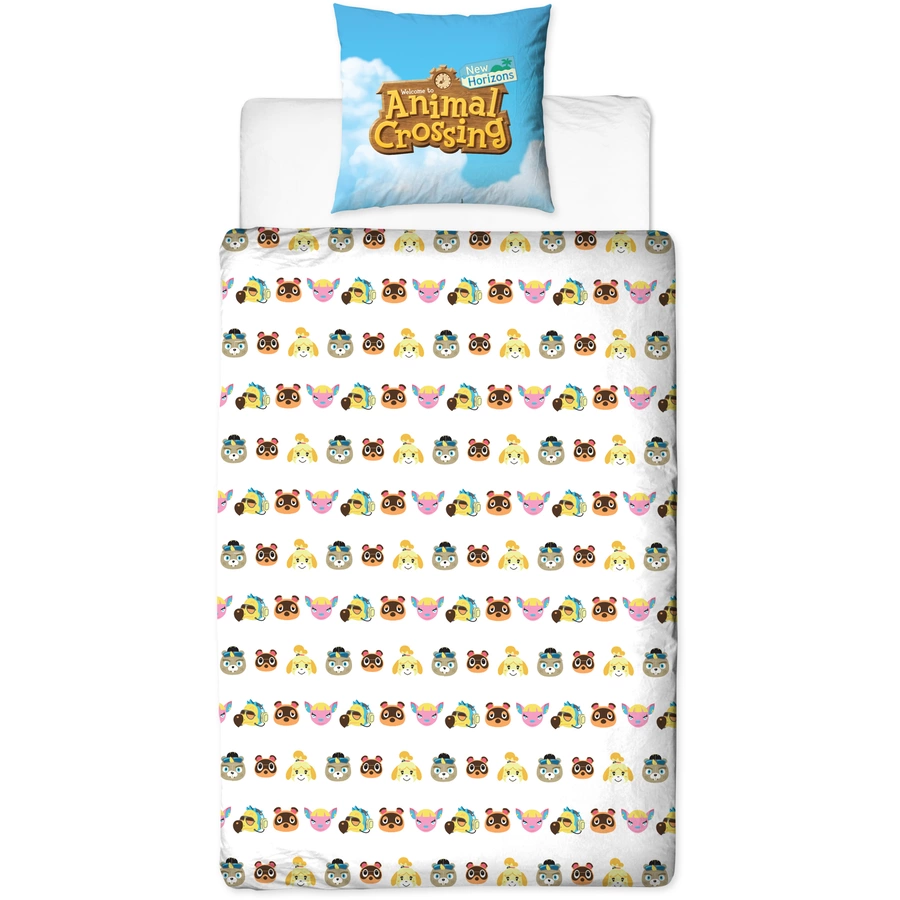 MTOnlinehandel Bettwäsche Animal Crossing Jungen und Mädchen, 80x80 + 135x200 cm Nintendo Animal Crossing