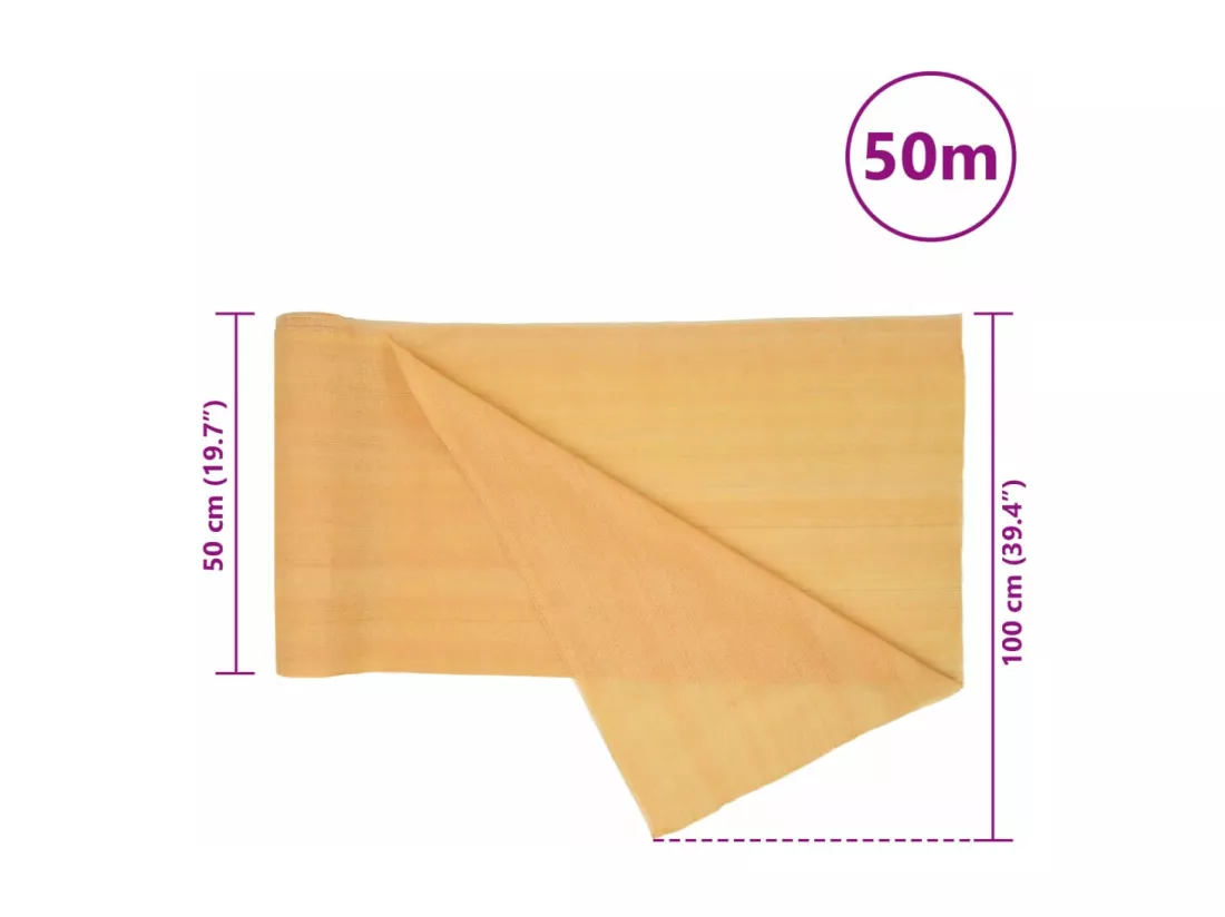 Filet brise-vue sable 1x50 m PEHD 75 g/m²