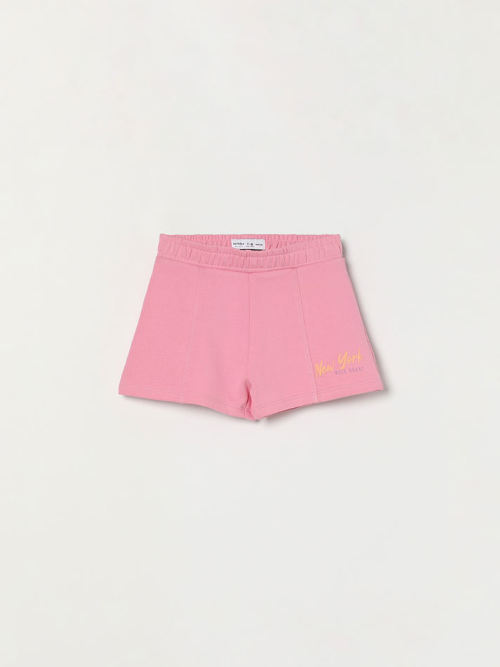 Conjunto de 4 peças composto por moletom, camiseta, shorts e leggings - Rosa Chiclete