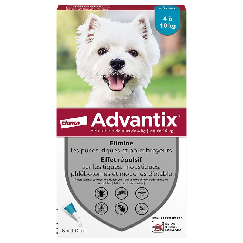 Advantix petit chien, de 4 kg à 10 kg