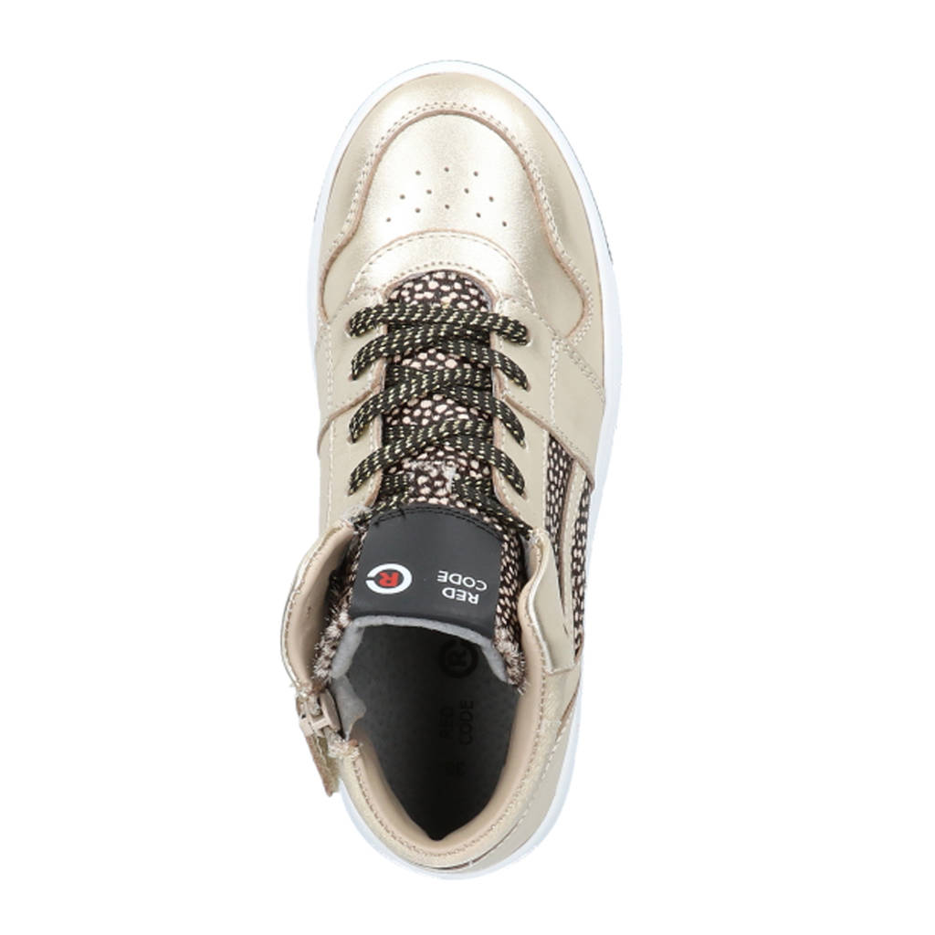 Red Code leren sneakers goud