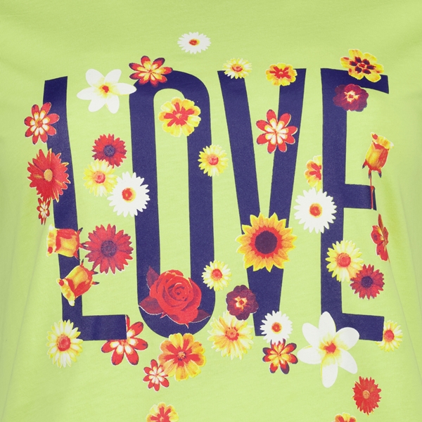 TwoDay dames T-shirt groen met tekstopdruk