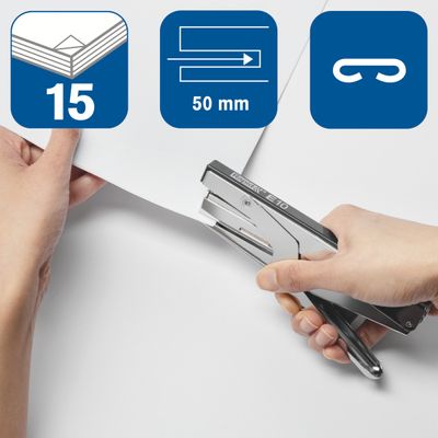 Rapid - Pince Agrafeuse Economy E10 argent - capacité de 15 feuilles - agrafes n°10