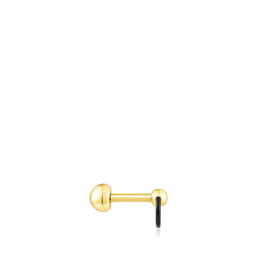 piercing grosso em aço IP preto e aço IP dourado