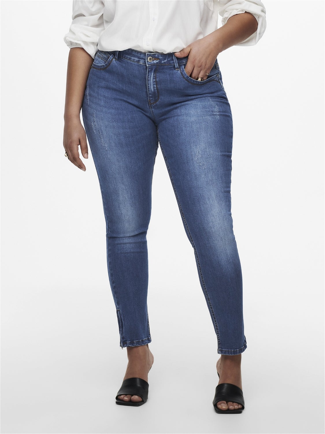 CARKARLA Mittlere Taille Skinny Fit Jeans Medium Blue Denim