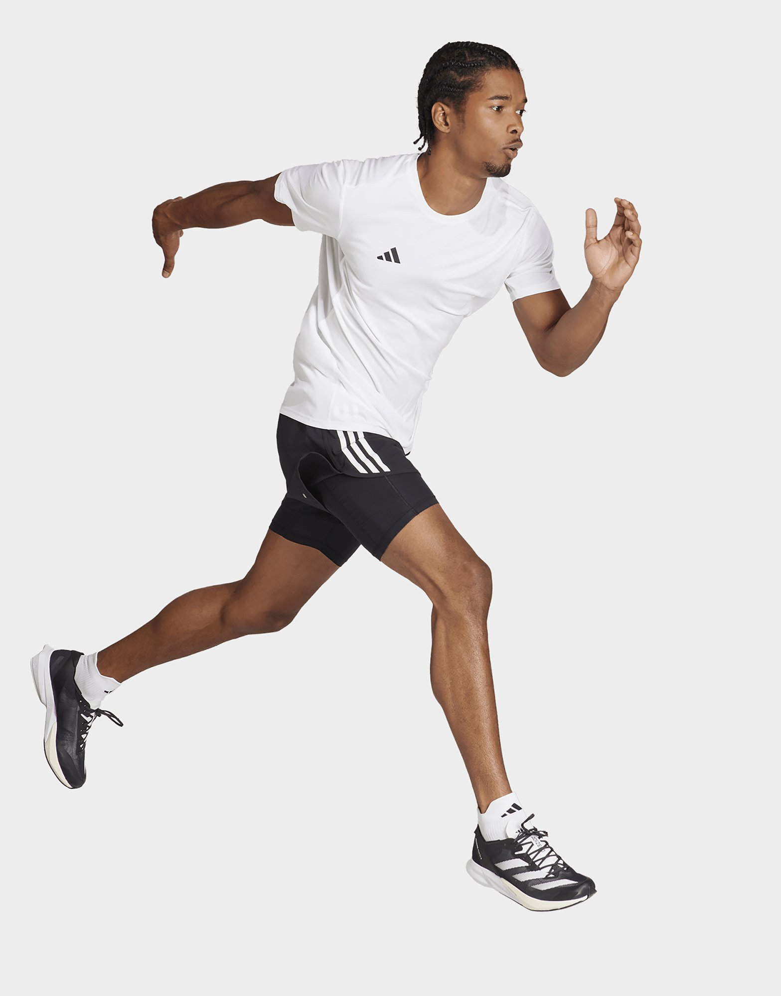adidas Short 2-en-1 Own The Run 3 bandes