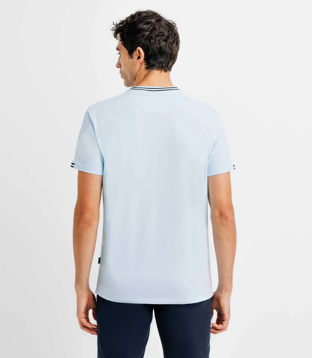 T-shirt col teddy ciel