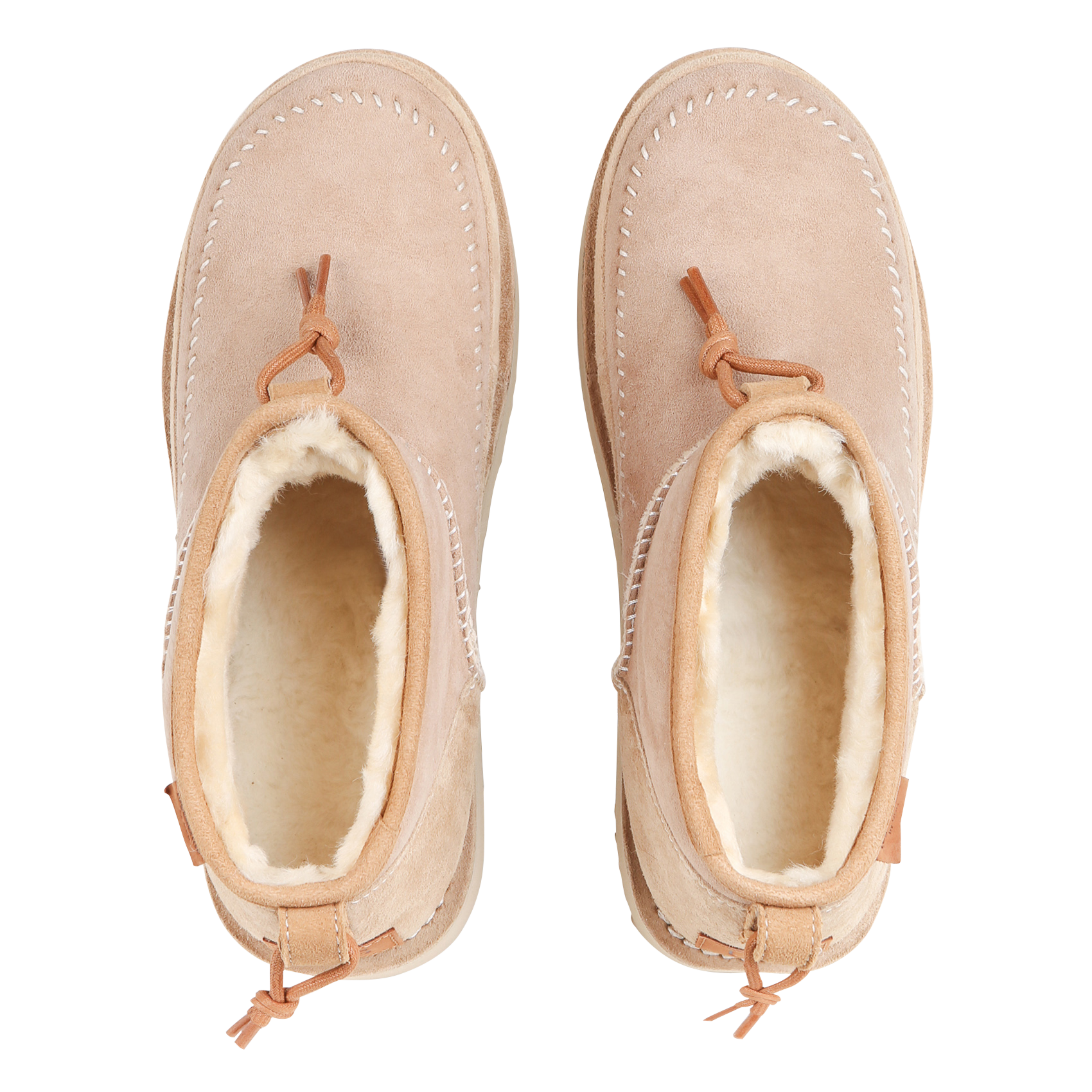 ULTRA MINI CRAFTED REGENERATE - Bottines fourrées en cuir velours | Beige