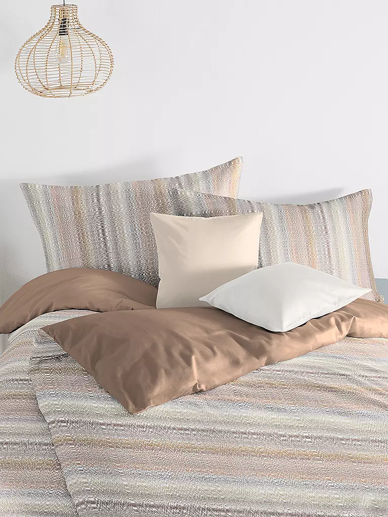 FLEURESSE Satin Bettwäsche MODERN LIFE 70x90cm/140x200cm Camel hellbraun