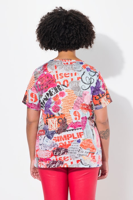 T-Shirt, Alloverdruck, Halbarm