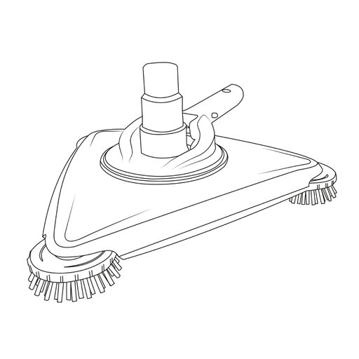 Limpador de piscina manual triangular Kokido Revolution com escovas rotativas