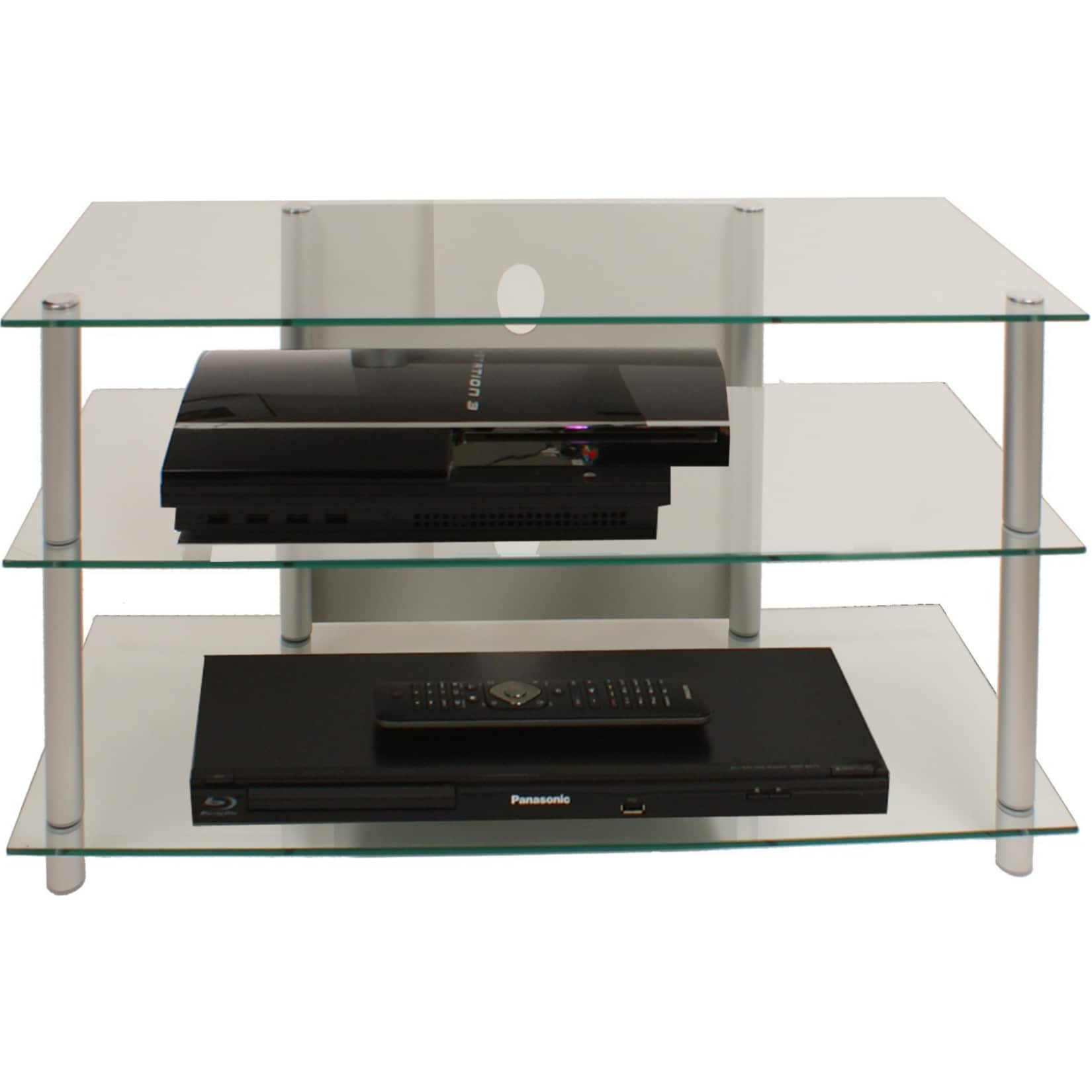 VCM TV Möbel Sideboard Fernsehschrank Rack Fernseh Board Alu Glas Tisch Sindas