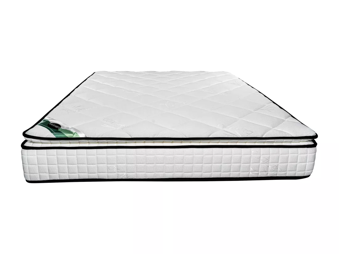 Ensemble 140 x 190 cm sommier tapissier + matelas mousse et coutil bambou ép.23cm - ADANA de NATUREA