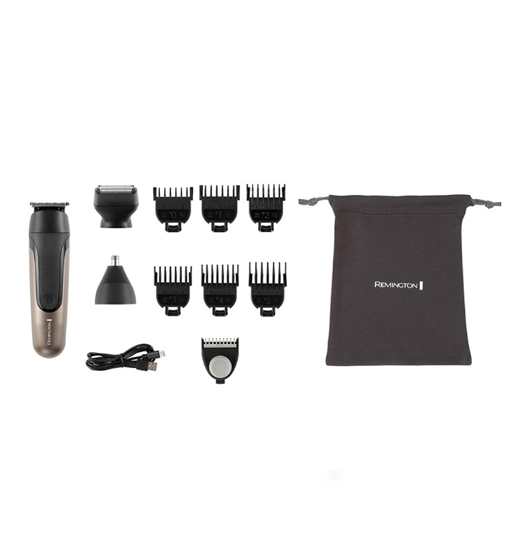 PG760 Haarschneider One Head & Body Multigroomer Elektrischer Rasierer Trimmer mit 10 Aufsätzen (43321560100) - Grau
