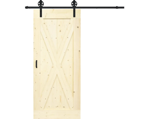 Pertura schuifdeur complete set Yorick X-Brace Vintage onbehandeld 950x2150 mm incl. rail met spaakwiel, krukgarnituur