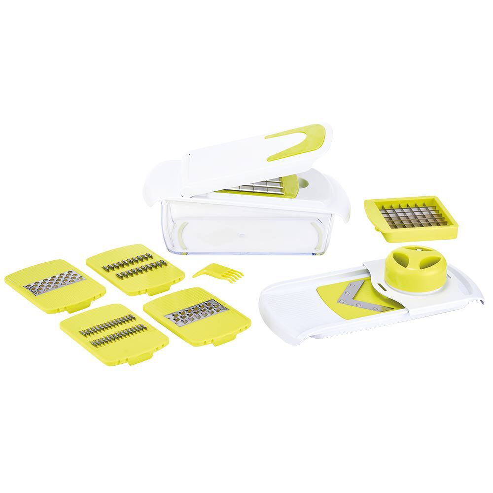 Mandoline découpe légumes avec bac récupérateur