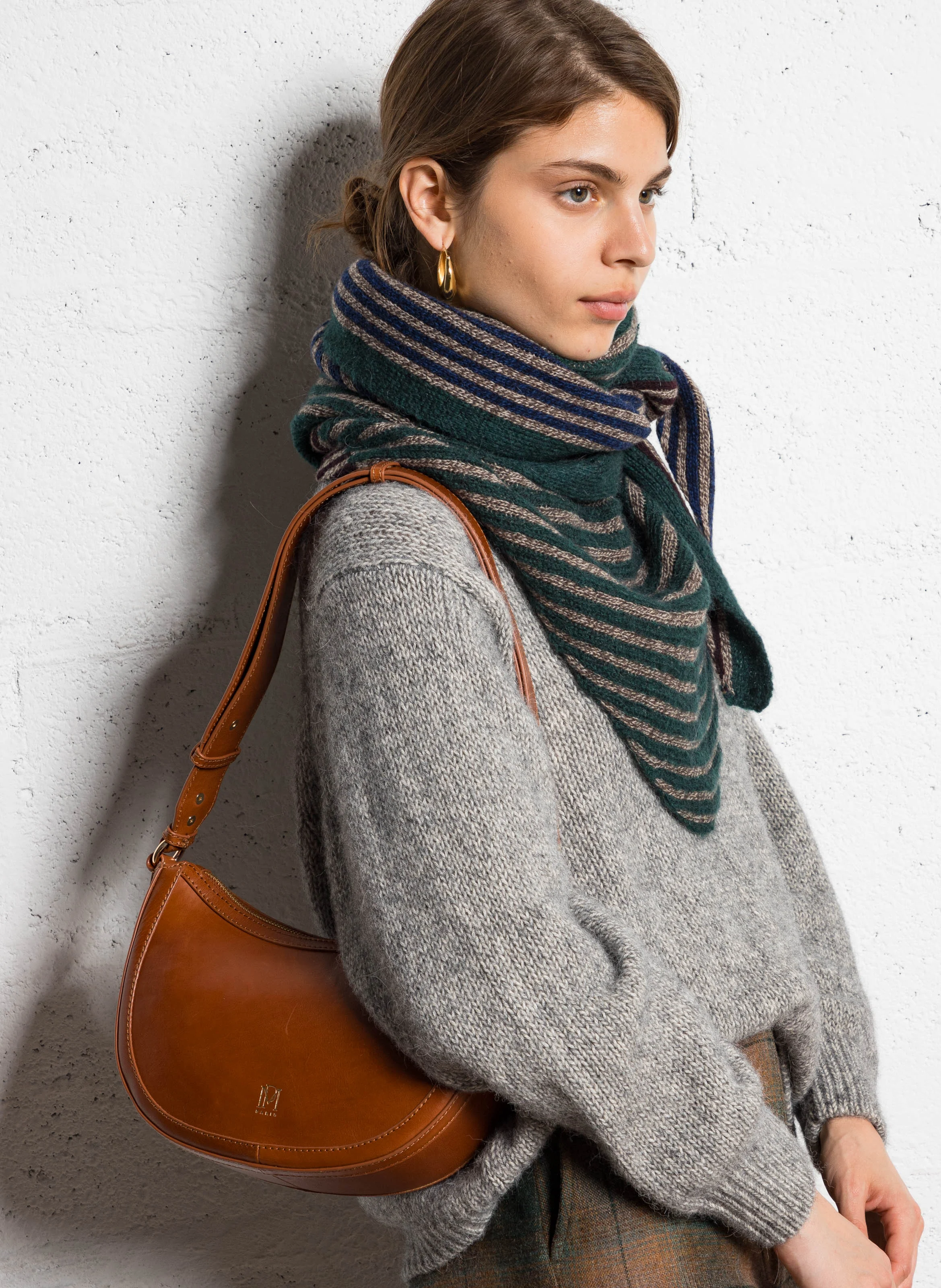 SAULA - Petit sac bandoulière en cuir | Marron