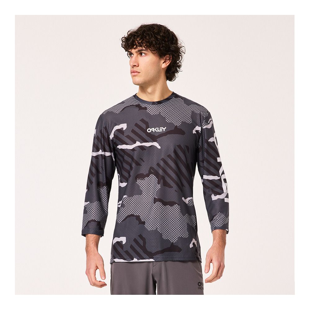 Oakley RIDE FREE - Maillot Homme black stripe/grip camo