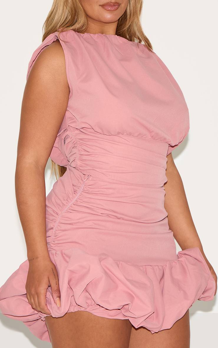 Rose Top Shape Col Bateau Taille Cintrée
