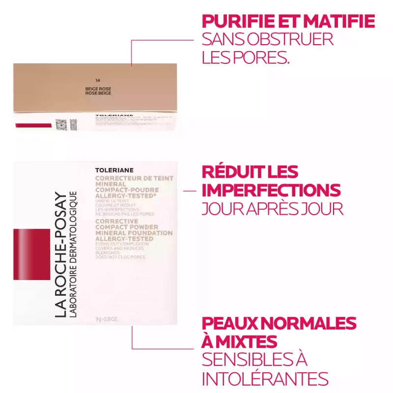 Toleriane Correcteur de teint minéral compact-poudre 14 beige rosé - 9,5g