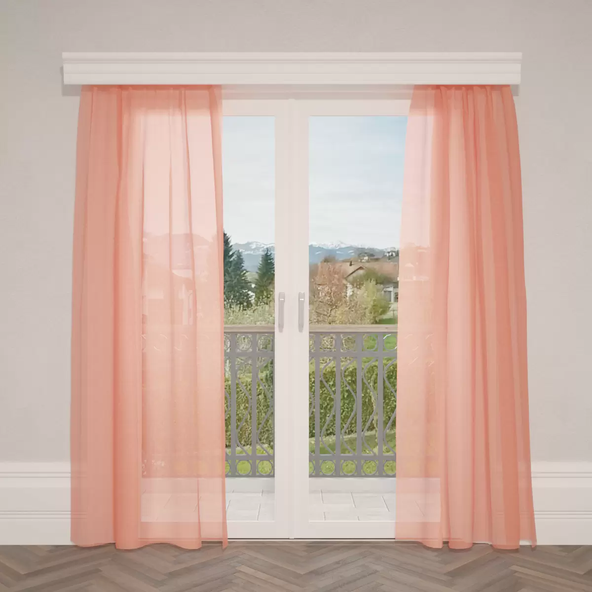 Tagvorhang Mousseline Rosa
