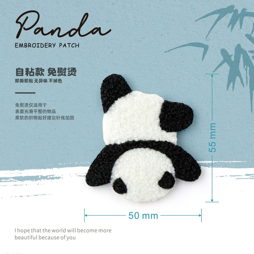 Embroidery Kingdom - Panda geborduurde applicatiepatch (verschillende ontwerpen)