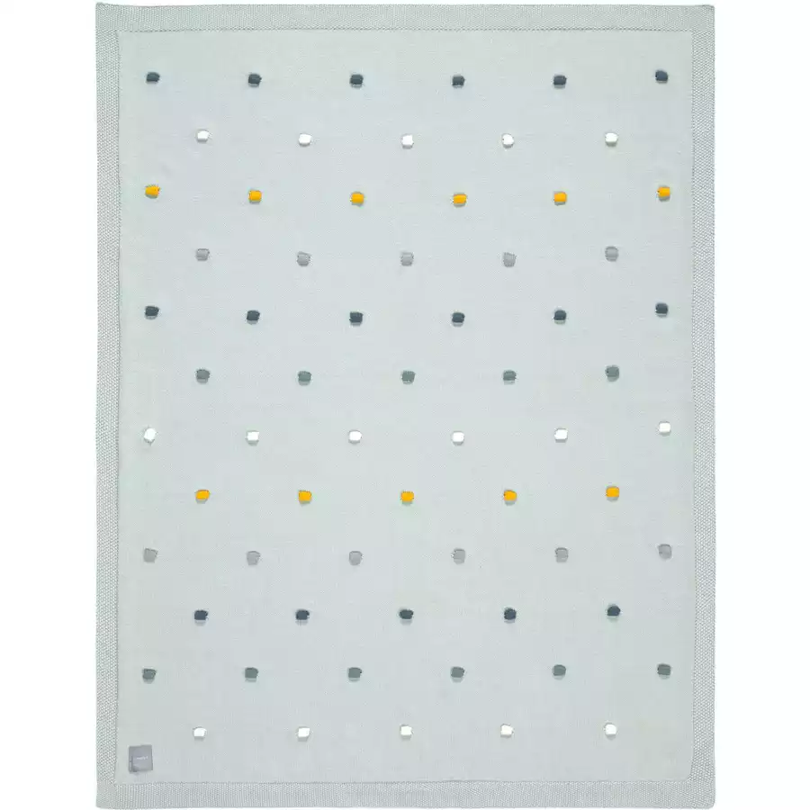 LÄSSIG Babydecke gestrickt Dots light mint 80 x 100 cm