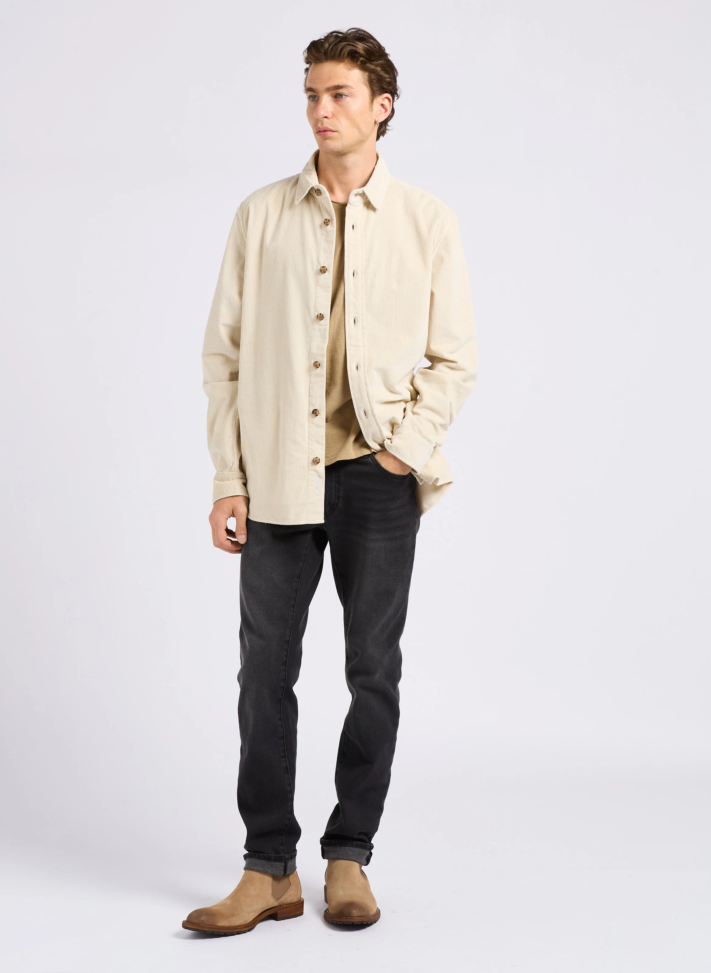 Jean slim en coton mélangé | Gris