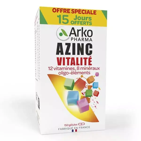 Arkopharma Azinc Vitaminas C e E Zinco para Vitalidade Adulta 150 cápsulas