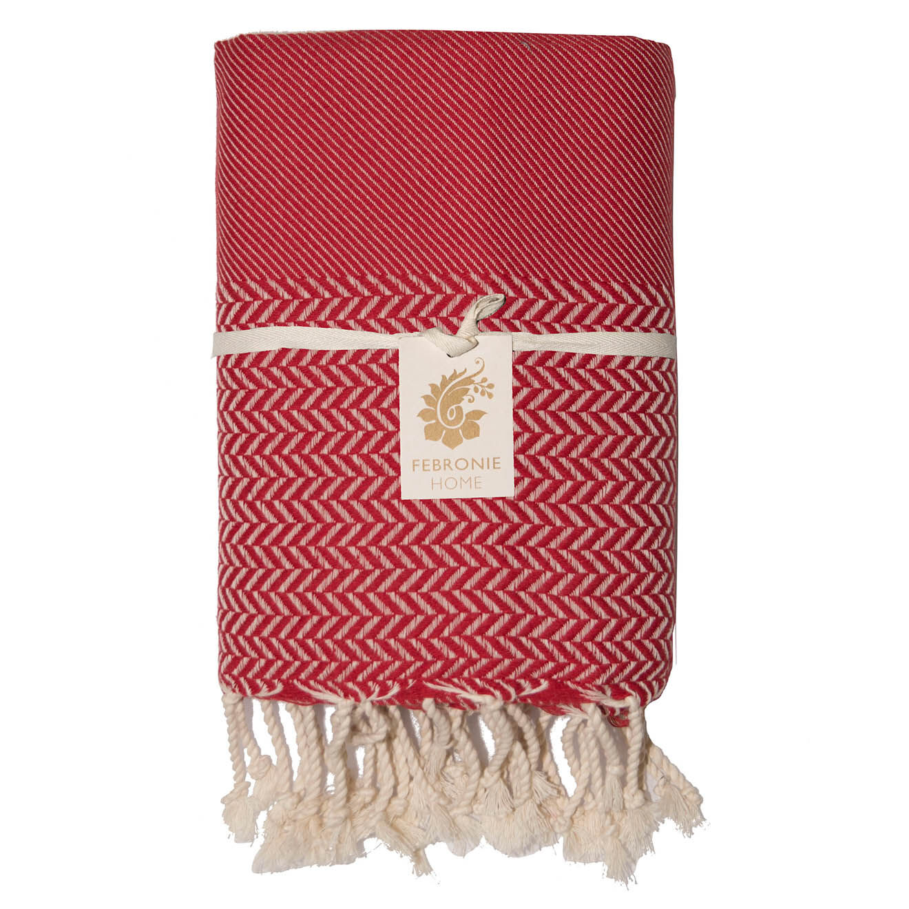 Febronie Plaid Oslo Jacquard rouge