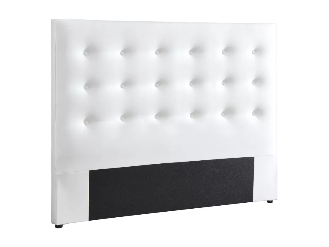 Tête de lit capitonnée 140 cm - Simili - Blanc - FRANCESCO