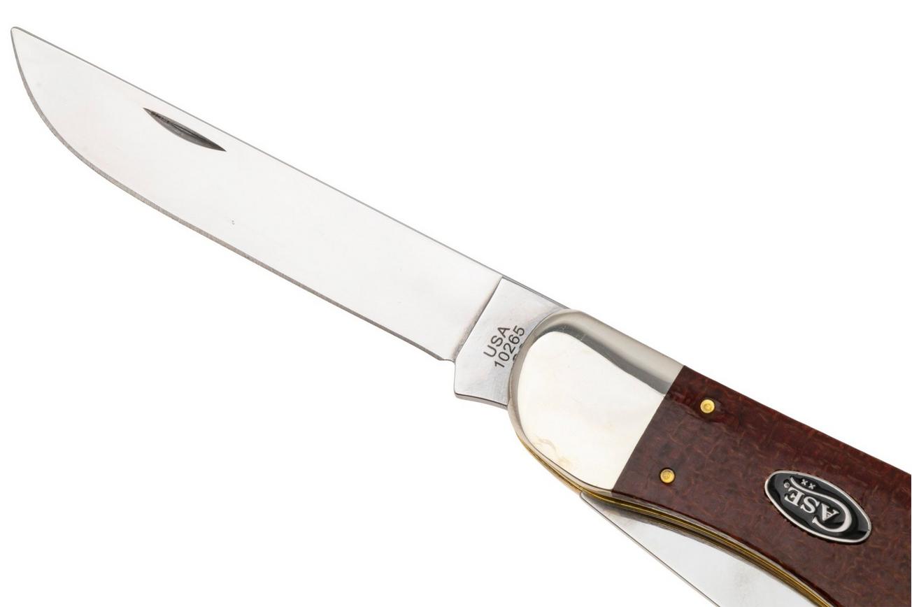 Case Folding Hunter, Smooth Dark Red Burlap Micarta, 12274, 10265 CS zakmes