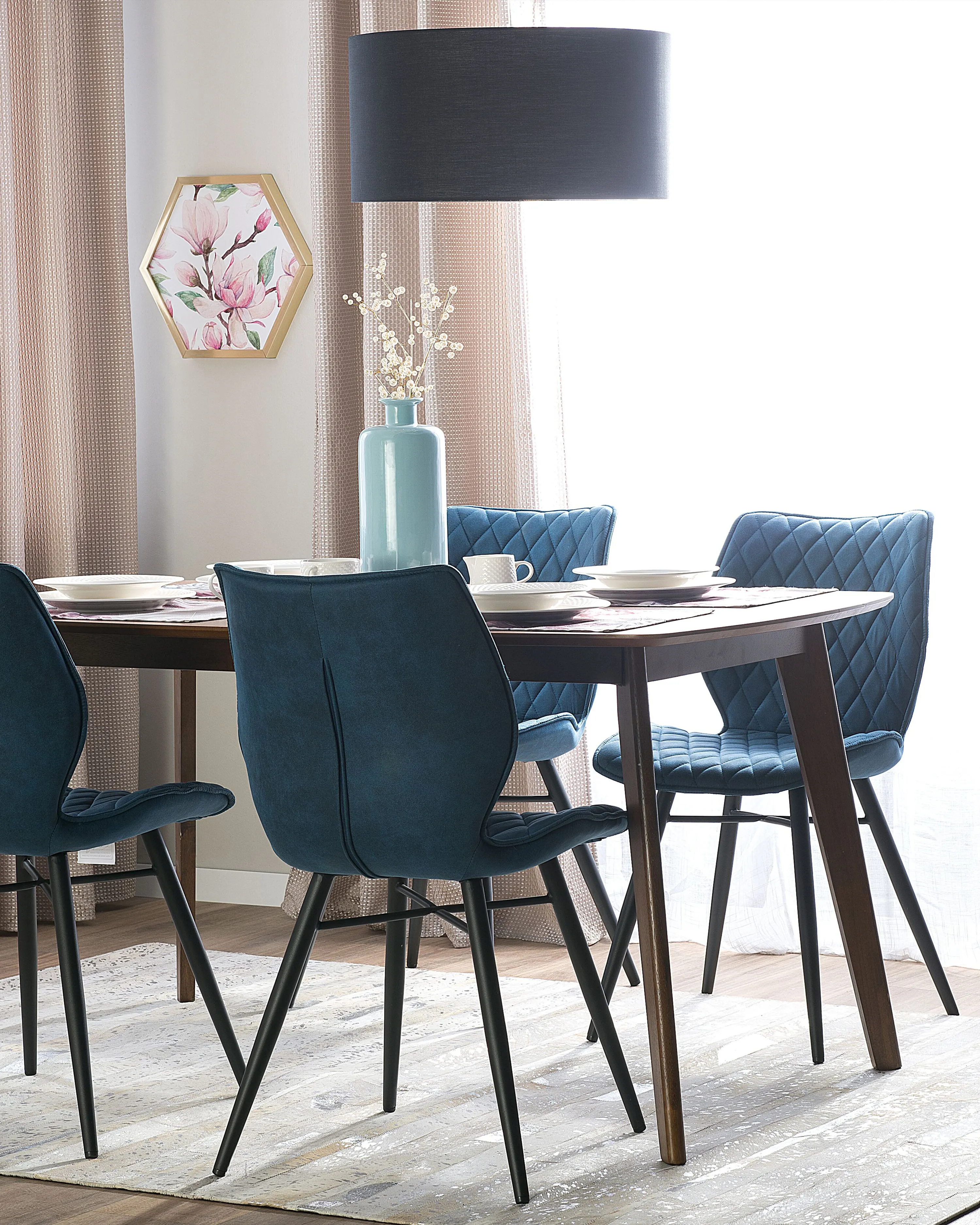 Set van 2 eetkamerstoelen LISLE Zeeblauw
