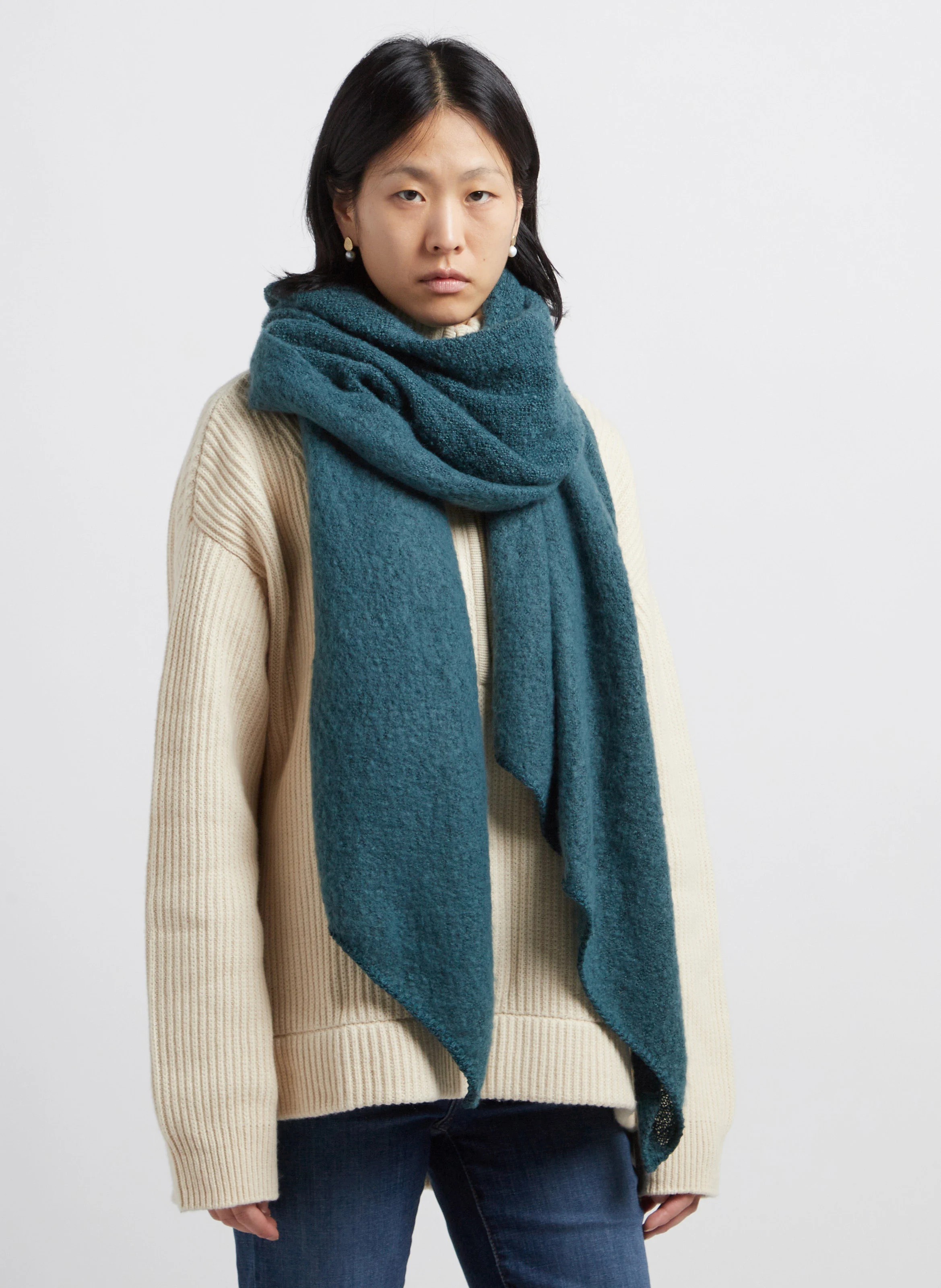 Echarpe en maille chinée | Bleu
