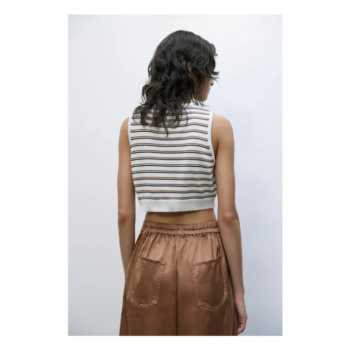 Cordera Top Rayé Coton Bio | Blanc