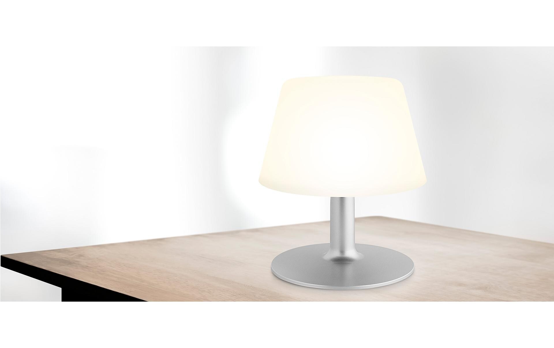 Tischleuchte SunLight Lounge Weiss matt/ SilberSonnenbetriebene Lampe