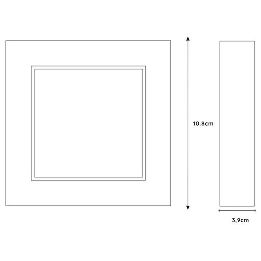 Brice LED plafondlamp in zwart, 8W, 3000K, 362lm, IP44, 108mm vierkant