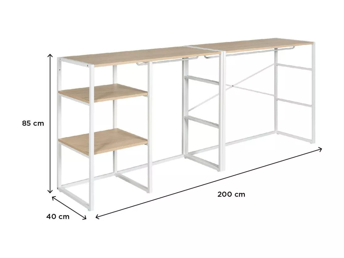Portants vêtements sous combles modulables - Lot de 2