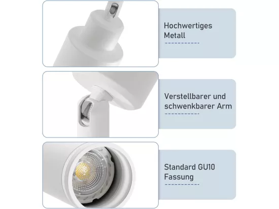 NETTLIFE Spot de plafond plafonnier moderne 2 ampoules orientables plafonnier GU10 métal