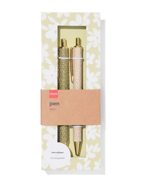 2 stylos à bille rechargeables tressés dans un coffret cadeau