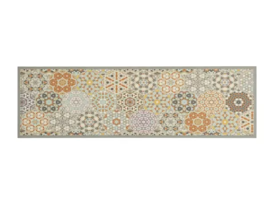 Tapis de cuisine lavable impression pastel hexagonale 45x150 cm
