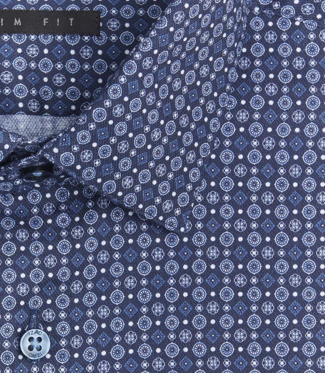 Chemise slim à imprimé marine 