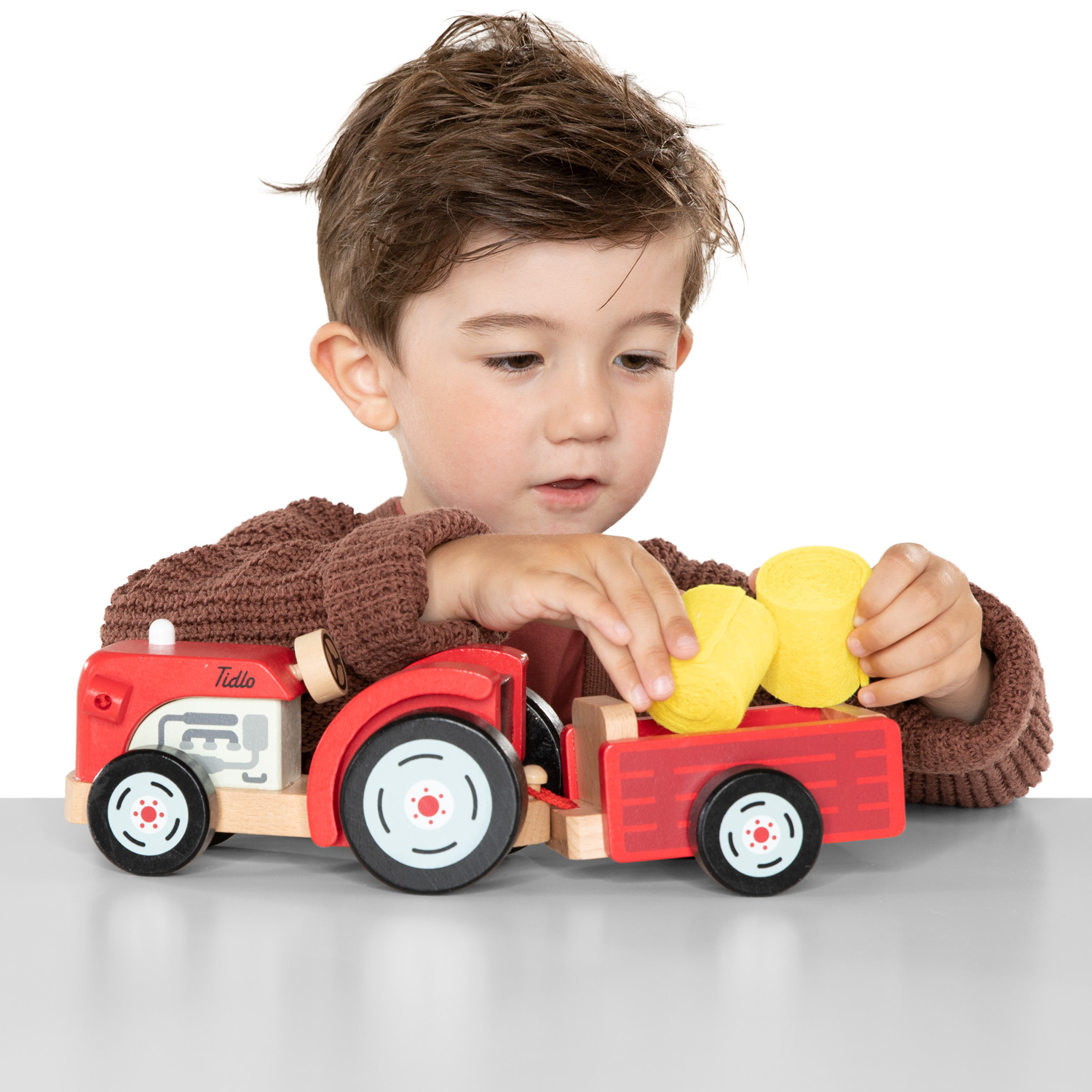 Tidlo Houten Tractor met Trailer